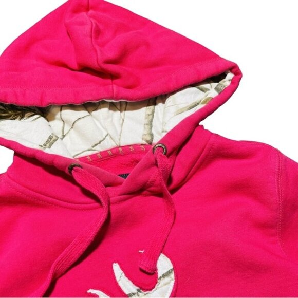 Browning Womens Hoodie Sweatshirt Pink Camo Medium Outdoor Hunting Dear Forest - Picture 3 of 6